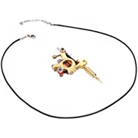 Los mejores  - Lorenlli Tecnología de fundición Unisex Golden &amp- Silver 8 Warps Bobinas GS100 Fashion Mini Tattoo Machine Colgante de…
